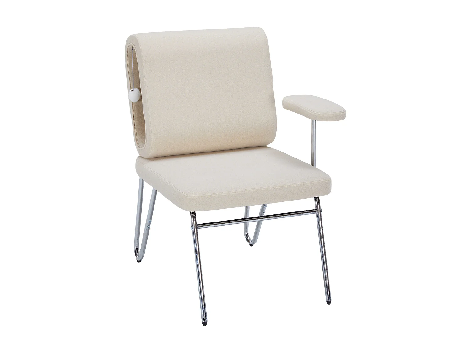 Fauteuil avec trou pour chat - fauteuil large - accoudoirs interchangeables - beige