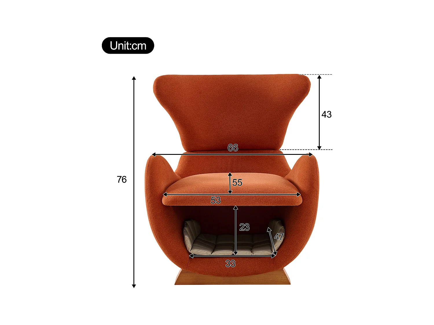 Fauteuil en forme de requin-baleine - adapté aux animaux - tissu résistant aux rayures - rouge