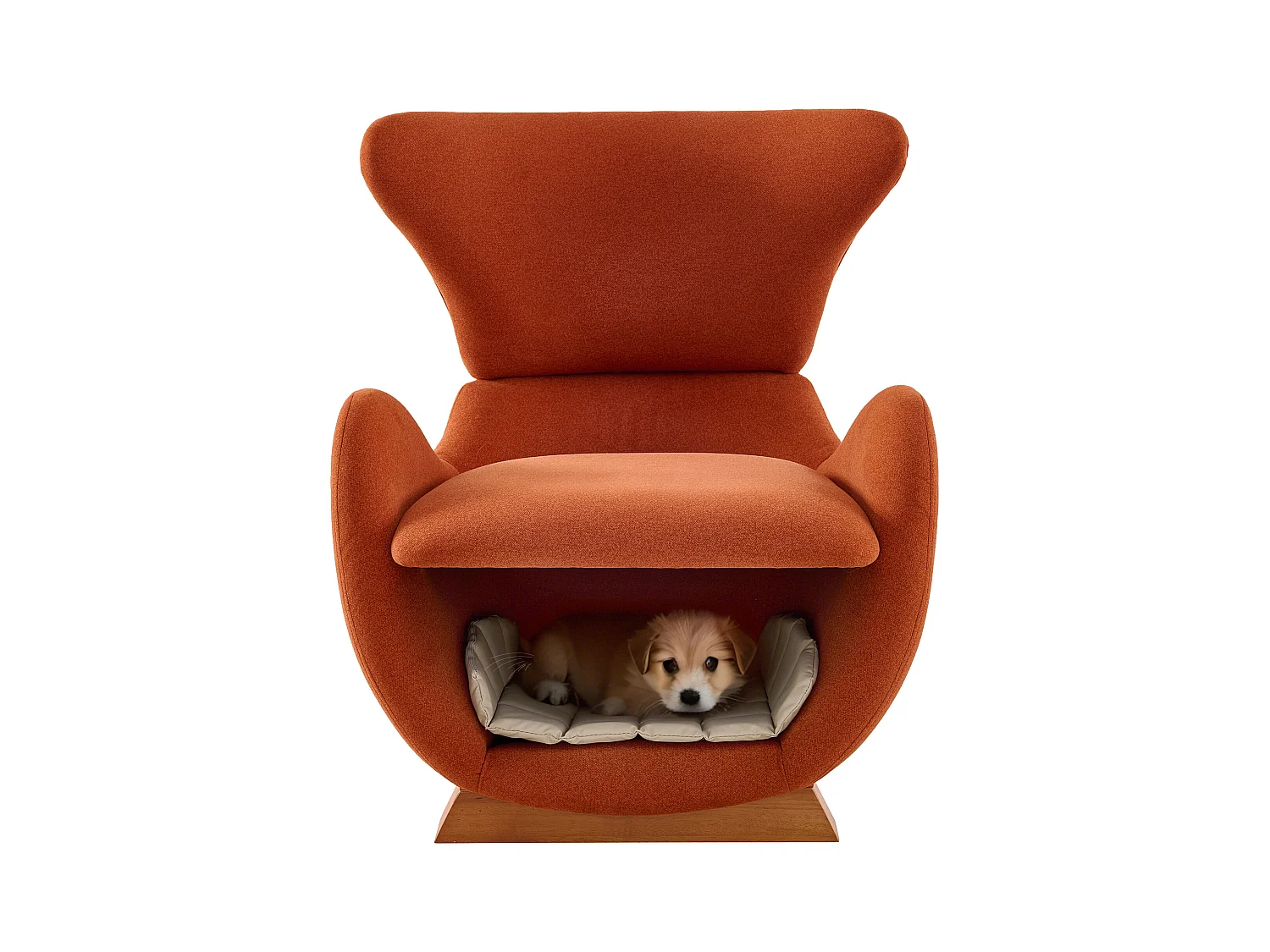 Fauteuil en forme de requin-baleine - adapté aux animaux - tissu résistant aux rayures - rouge