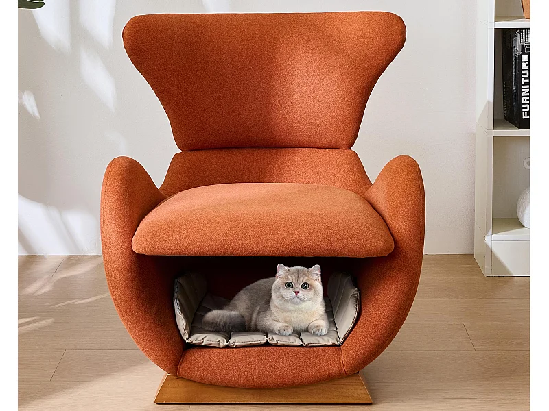 Walvishaai-fauteuil - geschikt voor huisdieren - krasbestendig stof - rood