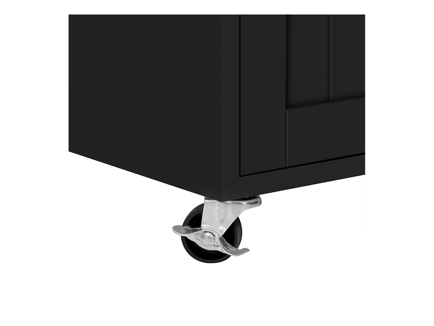 Ilot central de cuisine - avec 4 portes et 2 tiroirs - plateau extensible - avec roulettes - 180.5x45x92.2 cm - Noir