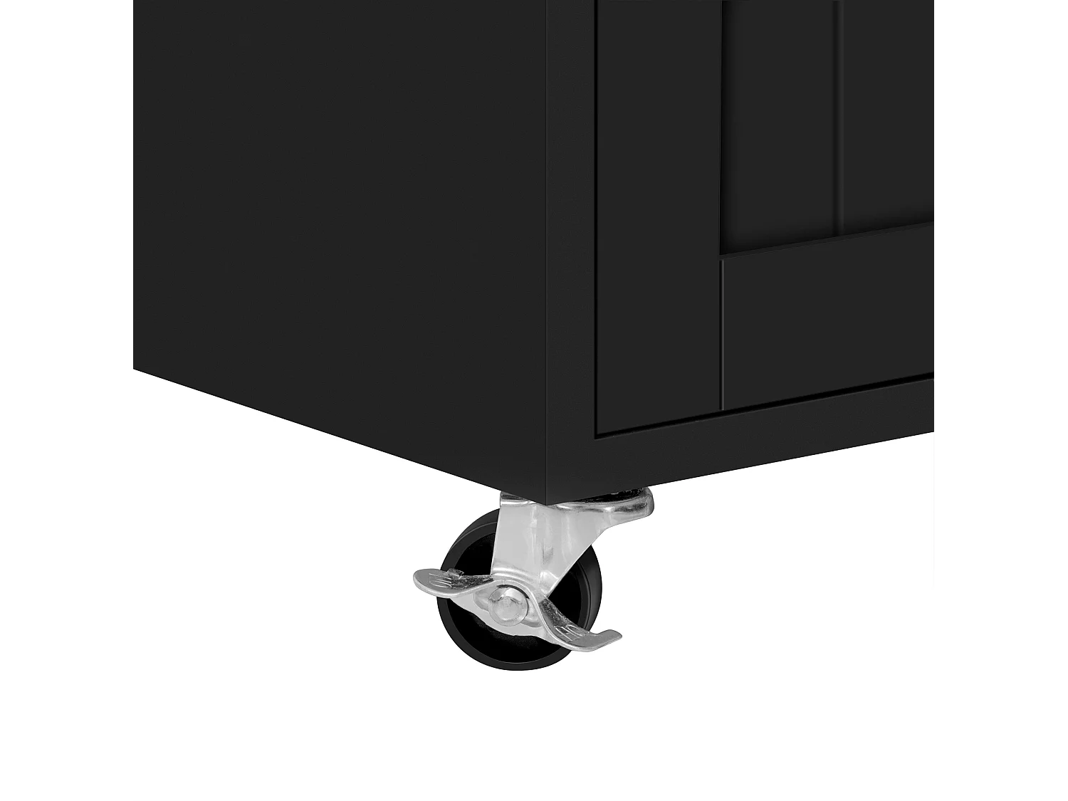 Kücheninsel - mit 4 Türen und 2 Schubladen - ausziehbarer Arbeitsplatte - mit Rollen - 180,5×45×92,2 cm - Schwarz