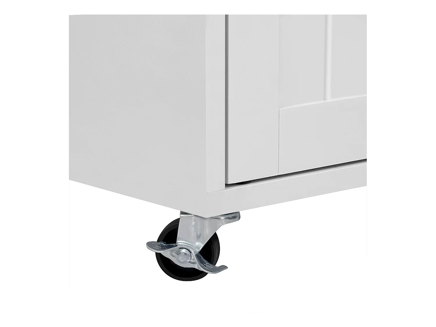 Ilot central de cuisine - avec 4 portes et 2 tiroirs - plateau extensible - avec roulettes - 180.5x45x92.2 cm - Blanc + Naturel