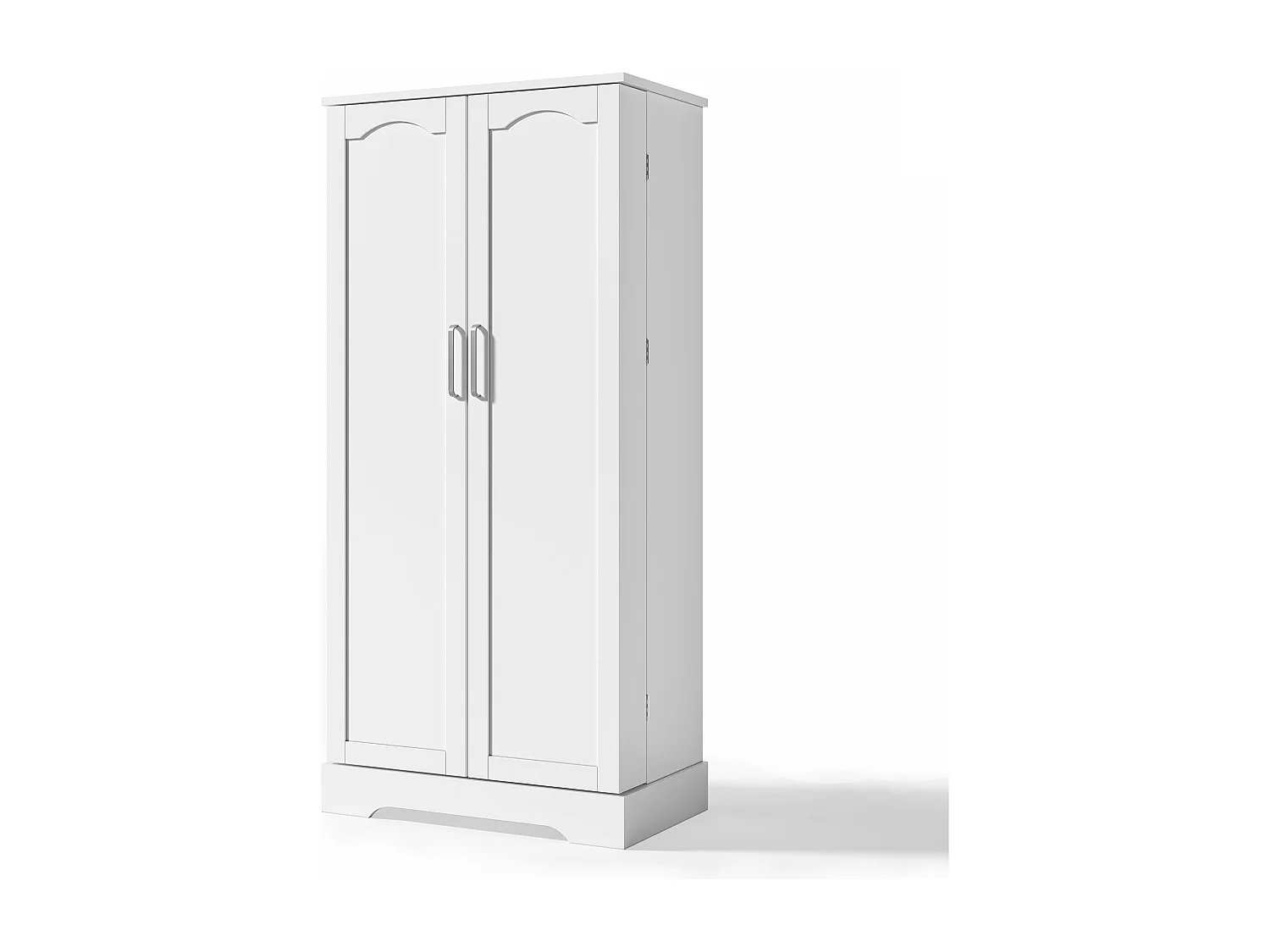 Buffet de cozinha 60×35×128 cm - com sensor de luz LED - com 2 portas - com prateleiras - Branco