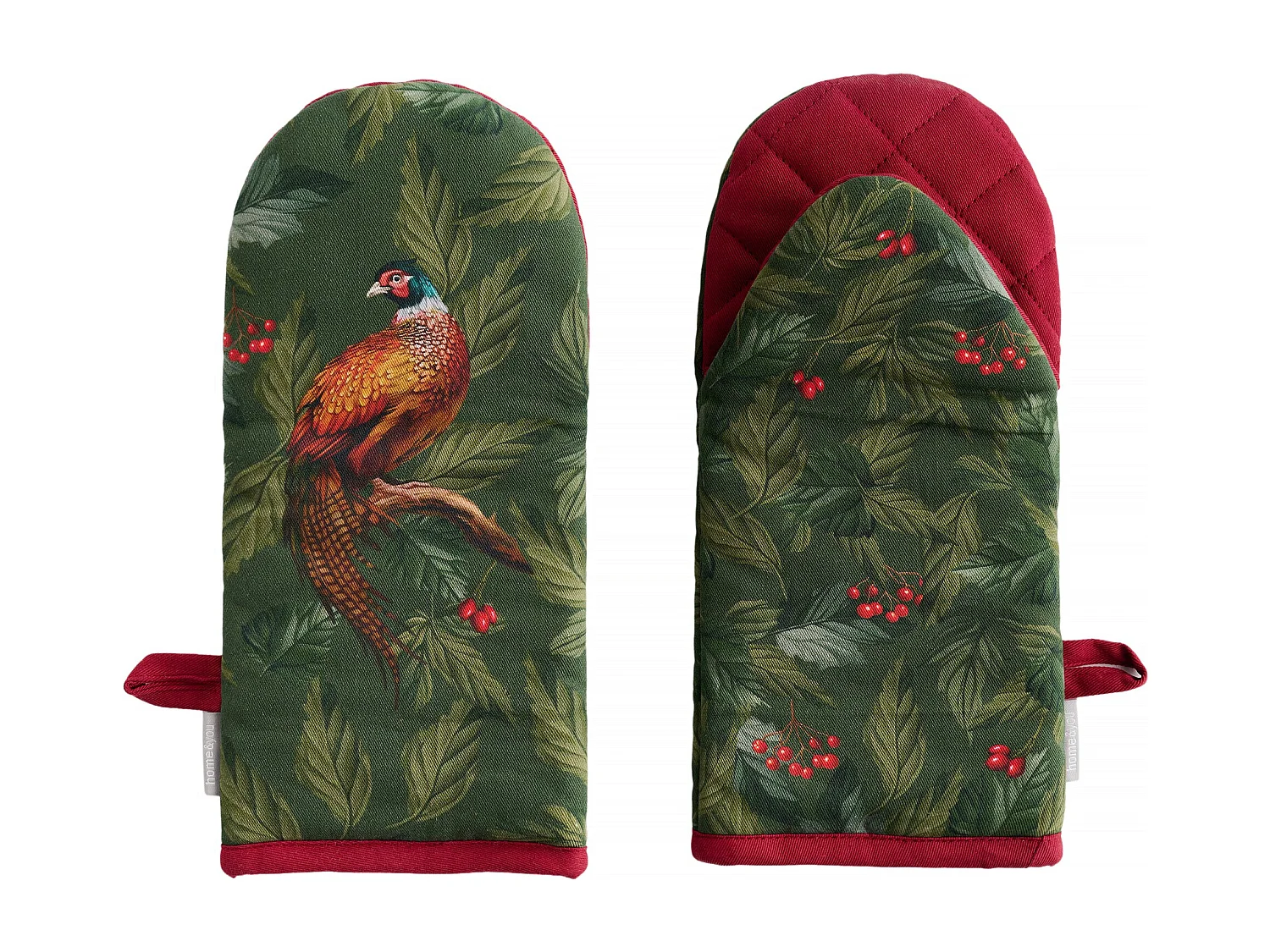 Ofenhandschuh-Set Bazanti dunkelgrün 14x30