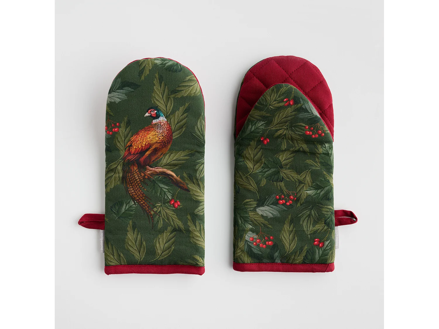 Ofenhandschuh-Set Bazanti dunkelgrün 14x30