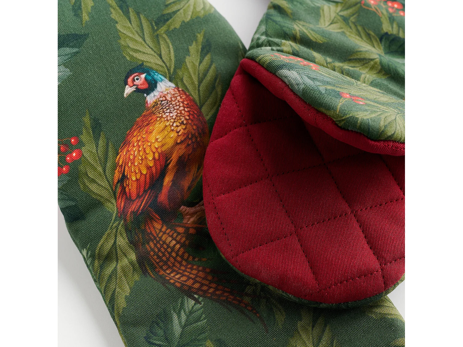 Ofenhandschuh-Set Bazanti dunkelgrün 14x30