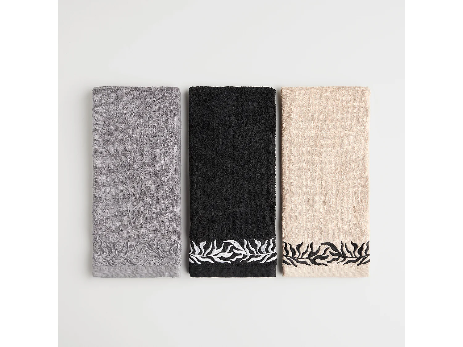 Set de torchons de cuisine Kamea, beige moyen, coton, 40 x 60 cm