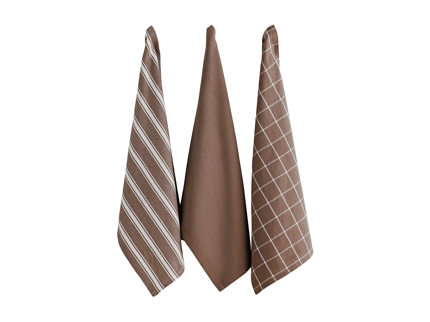 Geschirrtuch-Set Trio dunkelbeige 40 x 60