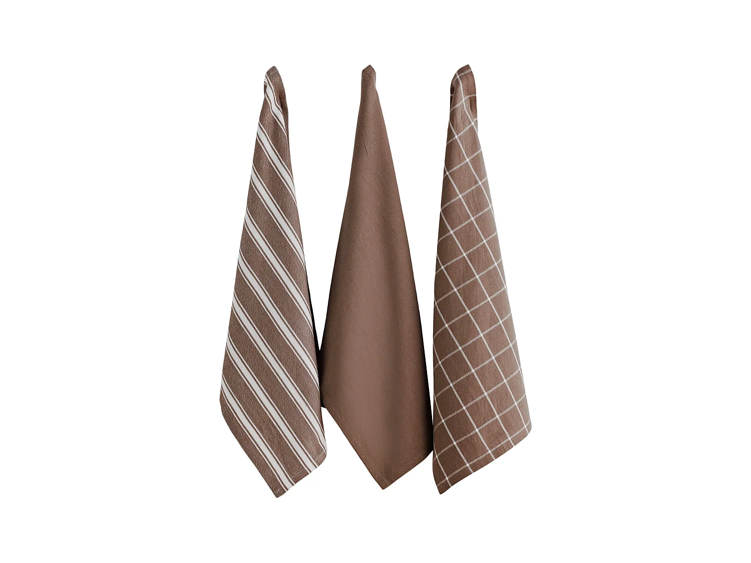 Geschirrtuch-Set Trio dunkelbeige 40 x 60