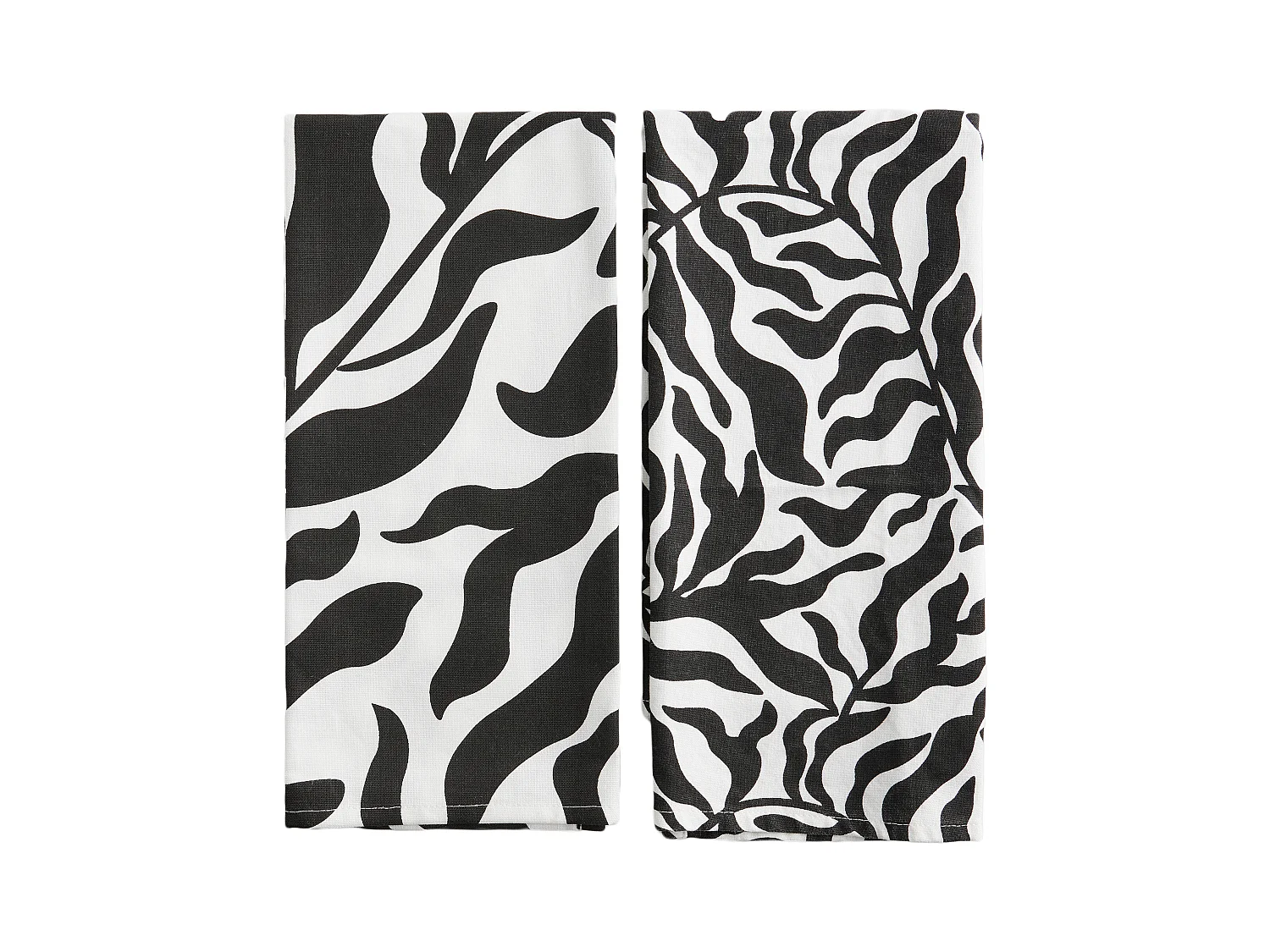 Ensemble De Torchons Kamea Noir Moyen 45 x 65