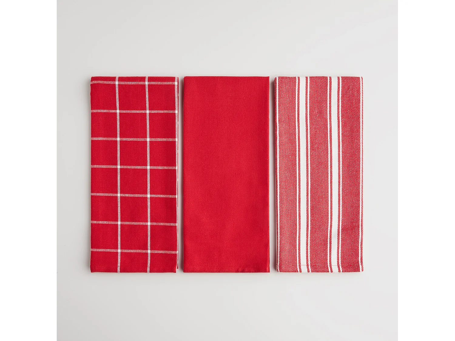 Ensemble De Torchons Trio Rouge Moyen 40 x 60