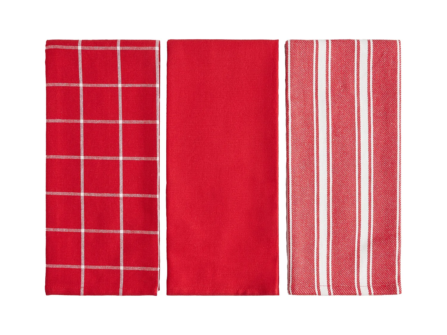 Küchenhandtuch-Set Trio mittelrot 40x60cm