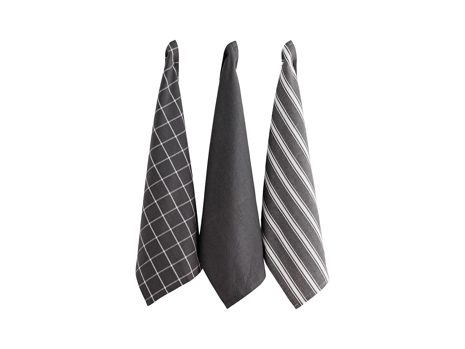 Geschirrtuch-Set Trio dunkelgrau 40 x 60 cm