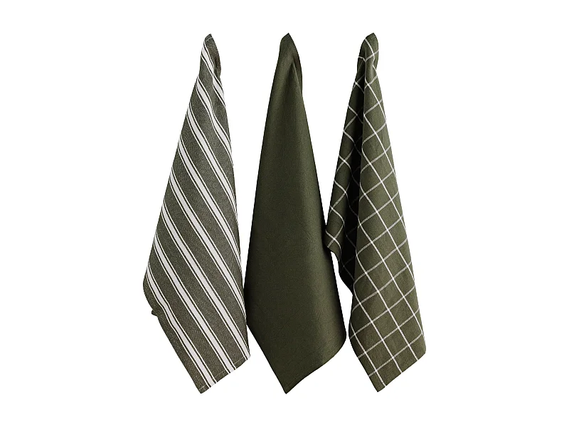 Küchenhandtuch-Set Trio dunkelgrün 40 x 60