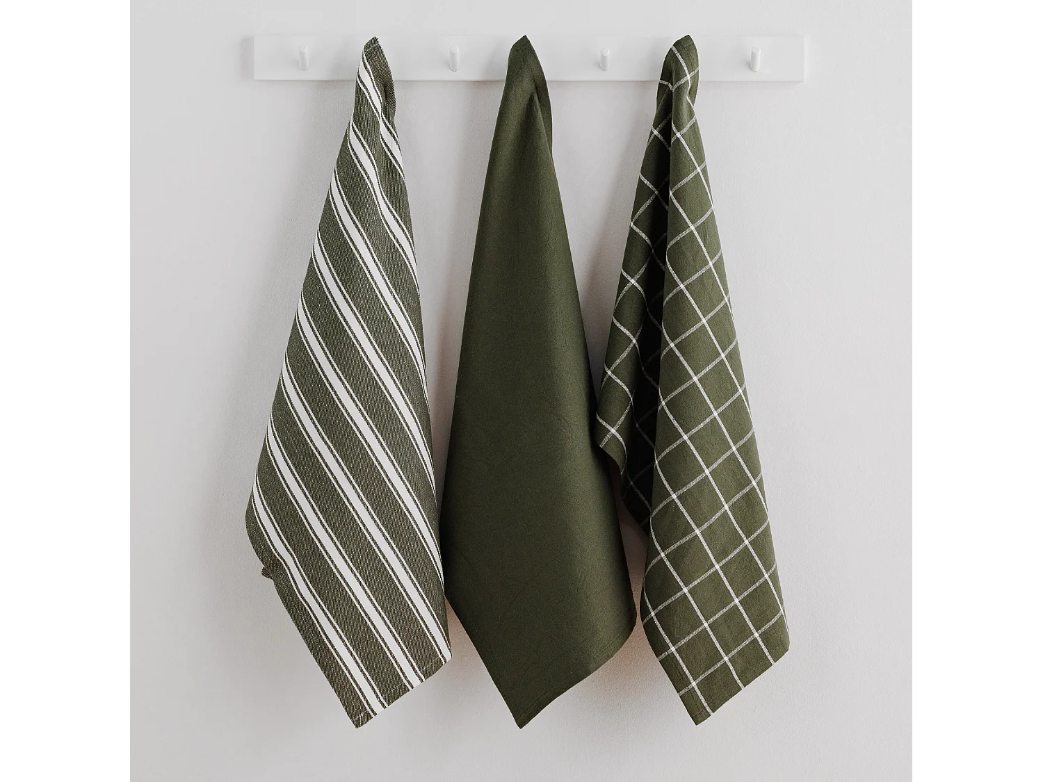 Torchons Trio Vert Foncé 40 x 60 - lot de 3