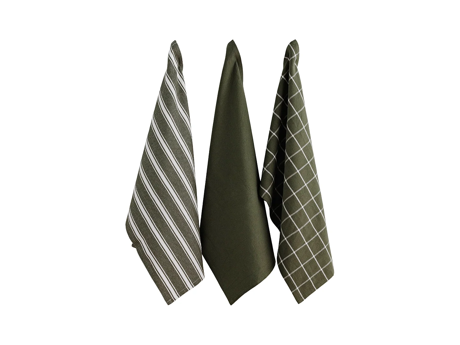 Küchenhandtuch-Set Trio dunkelgrün 40 x 60