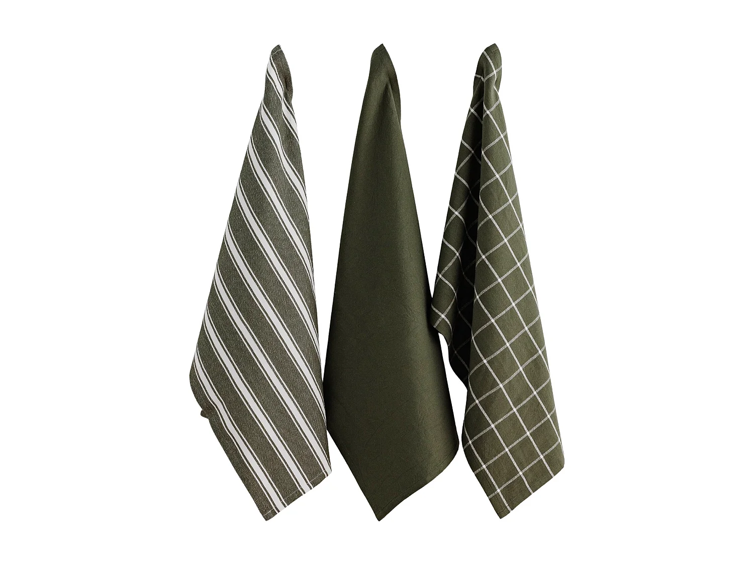 Torchons Trio Vert Foncé 40 x 60 - lot de 3