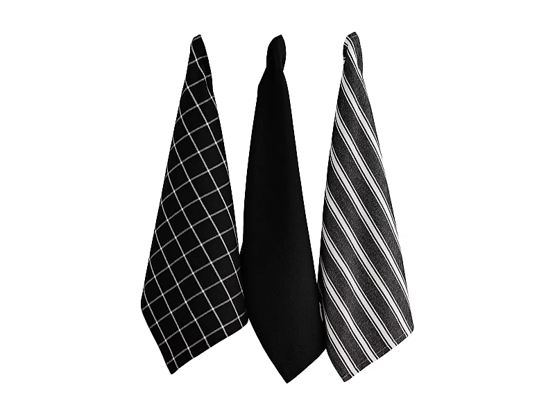 Geschirrtuch-Set Trio mittelschwarz 40x60