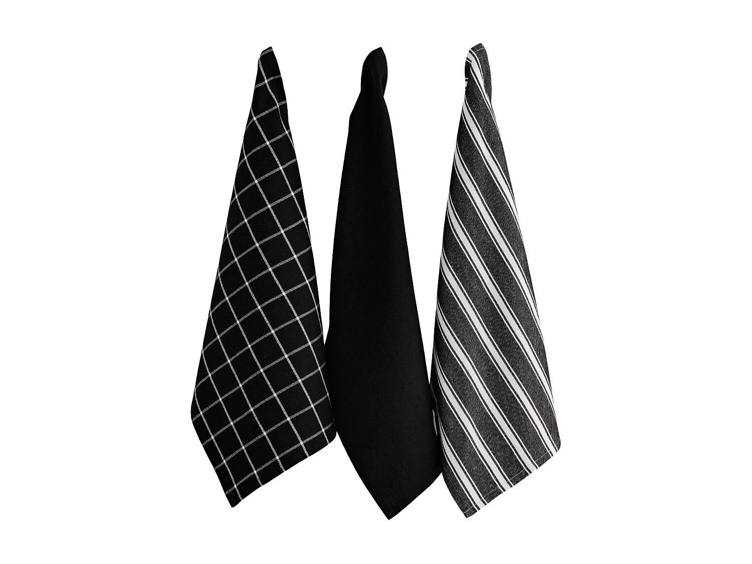 Geschirrtuch-Set Trio mittelschwarz 40x60