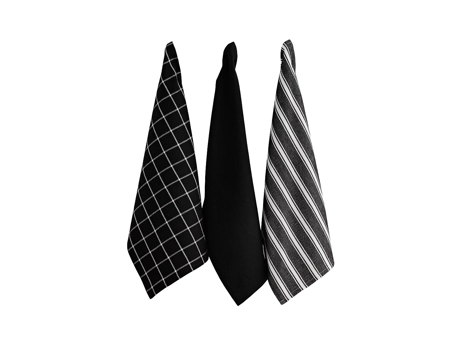 Geschirrtuch-Set Trio mittelschwarz 40x60