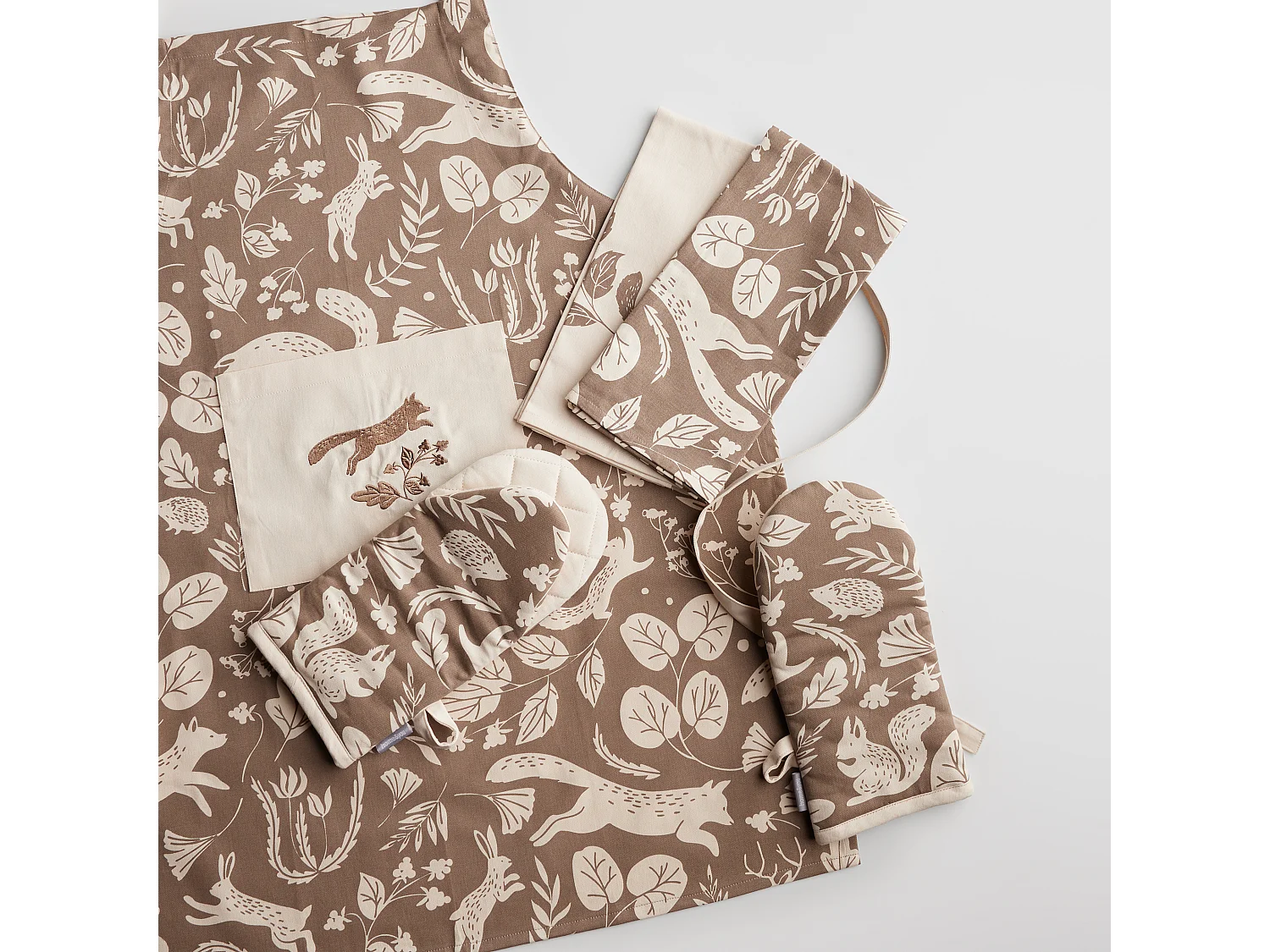 Küchenhandtuch-Set Misne mittleres Beige 45 x 65 cm