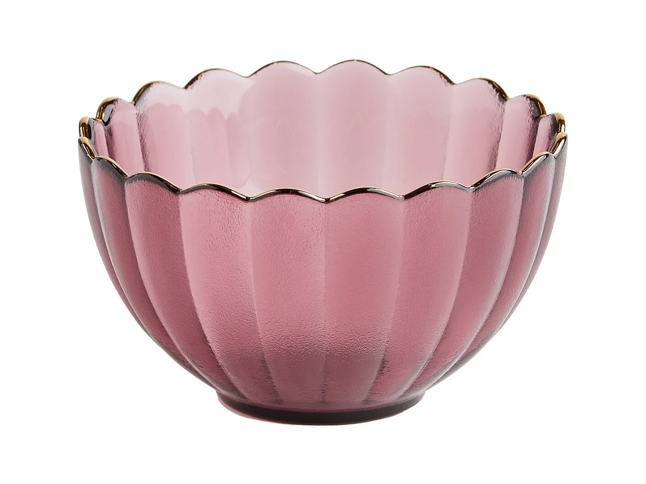 Mini-Schale Flowo Dunkelrosa Glas 6 x 11.7 x 11.7