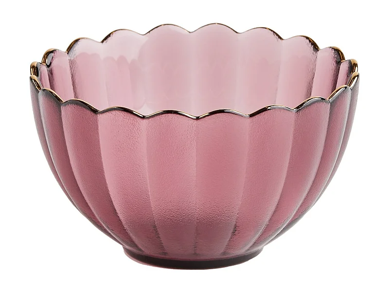 Mini-Schale Flowo Dunkelrosa Glas 6 x 11.7 x 11.7