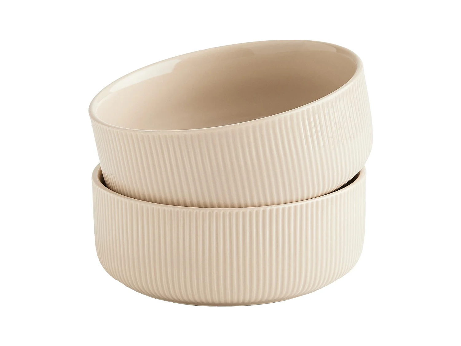 Ensemble De Bols Liners Beige Moyen 11x15 Porcelaine Dure