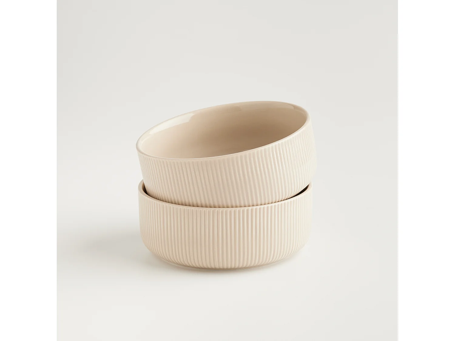 Ensemble De Bols Liners Beige Moyen 11x15 Porcelaine Dure