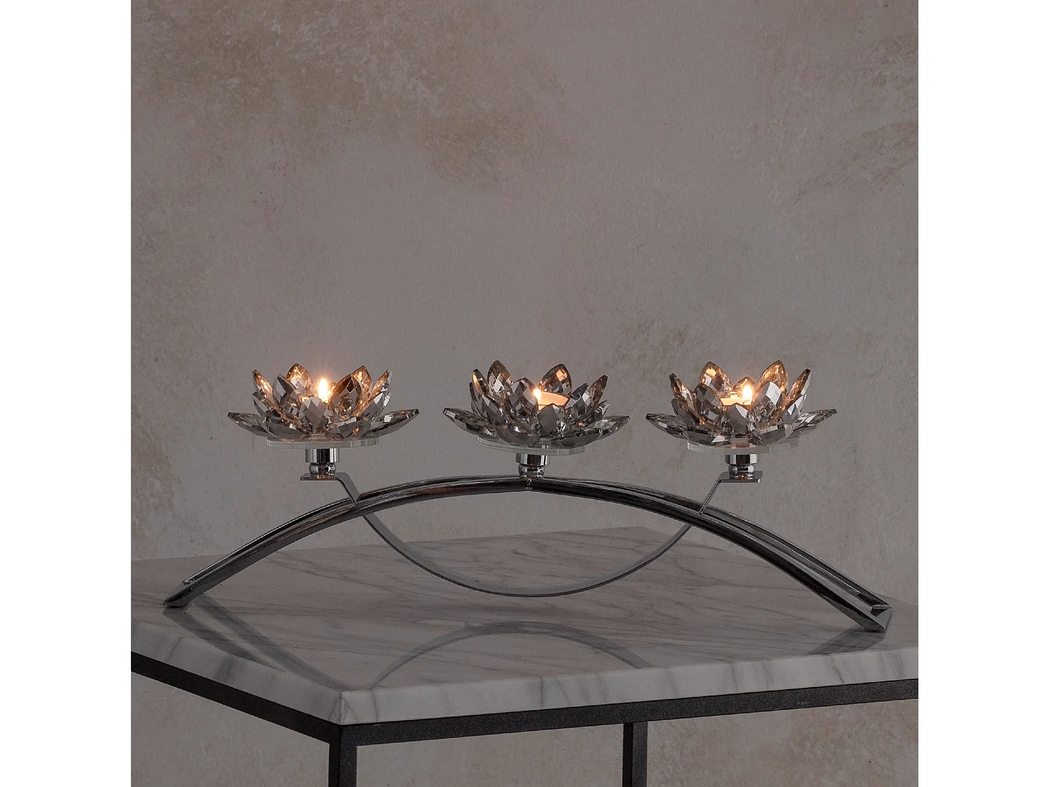 Bougeoir Flotri Argent Moyen 15 x 11 x 39