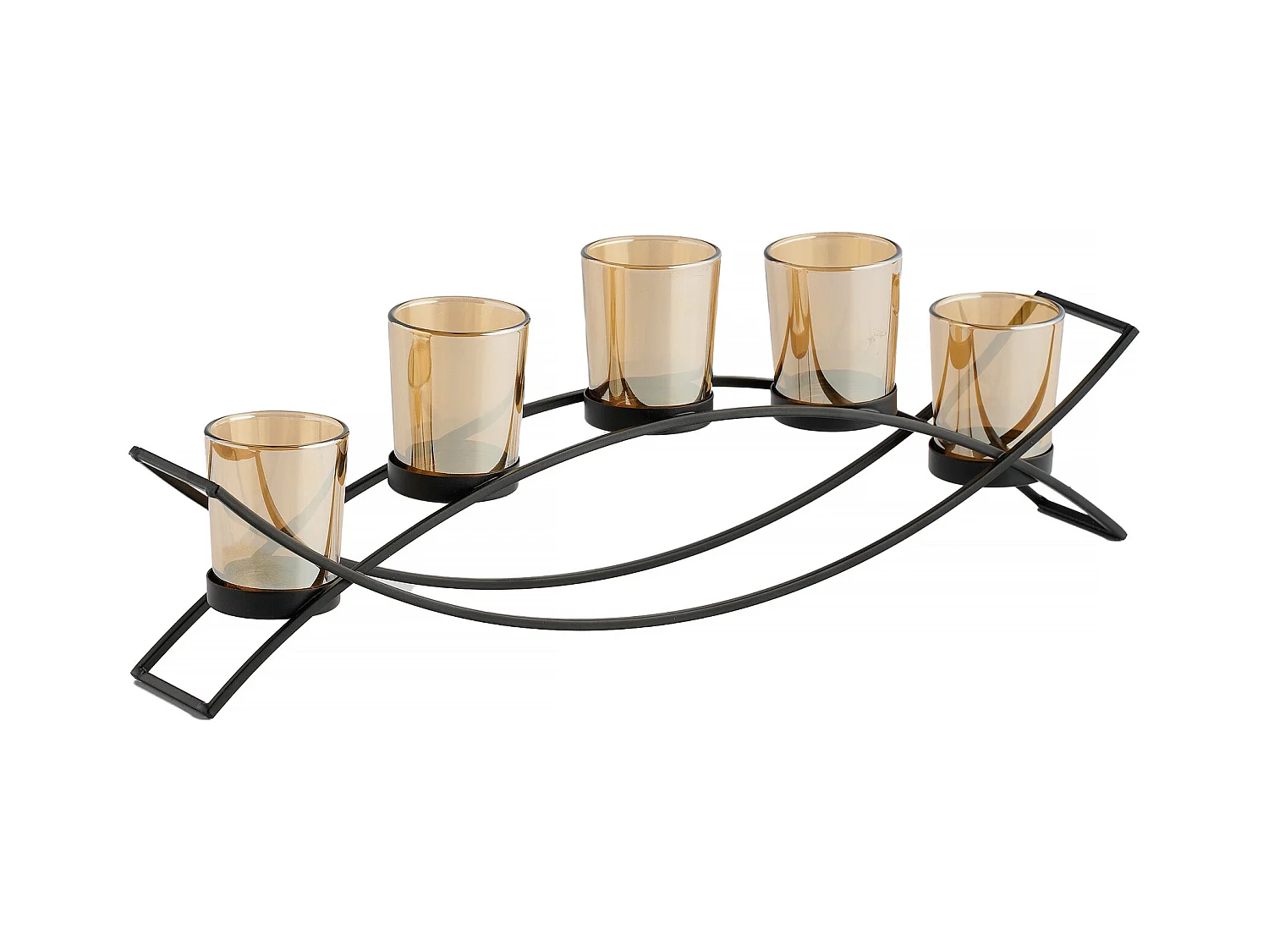 Bougeoir Fresko Noir Moyen 5 Bougies