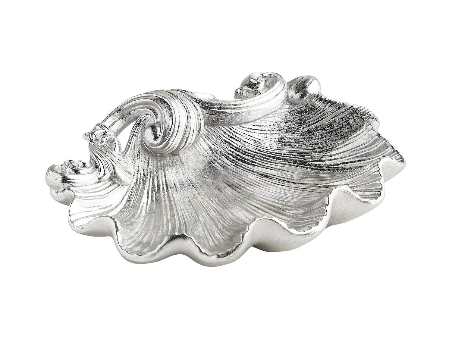 Plateau Décoratif Conchiglia Argent Moyen 5.5 x 20.5 x 24