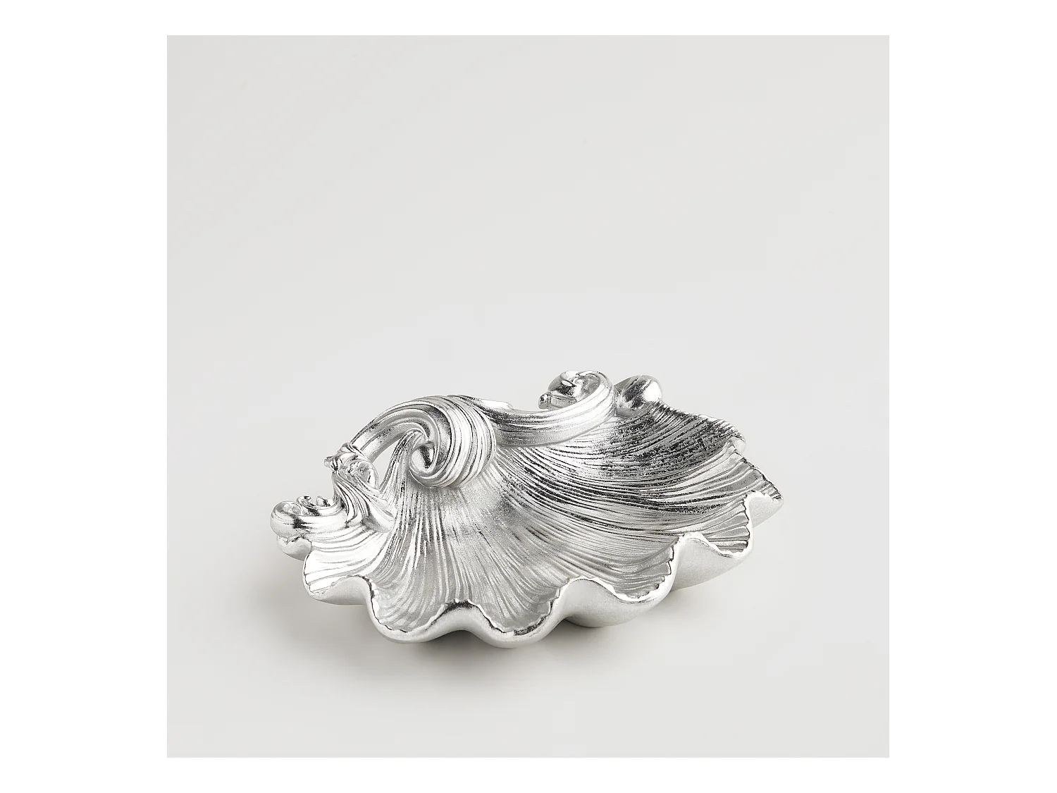 Plateau Décoratif Conchiglia Argent Moyen 5.5 x 20.5 x 24