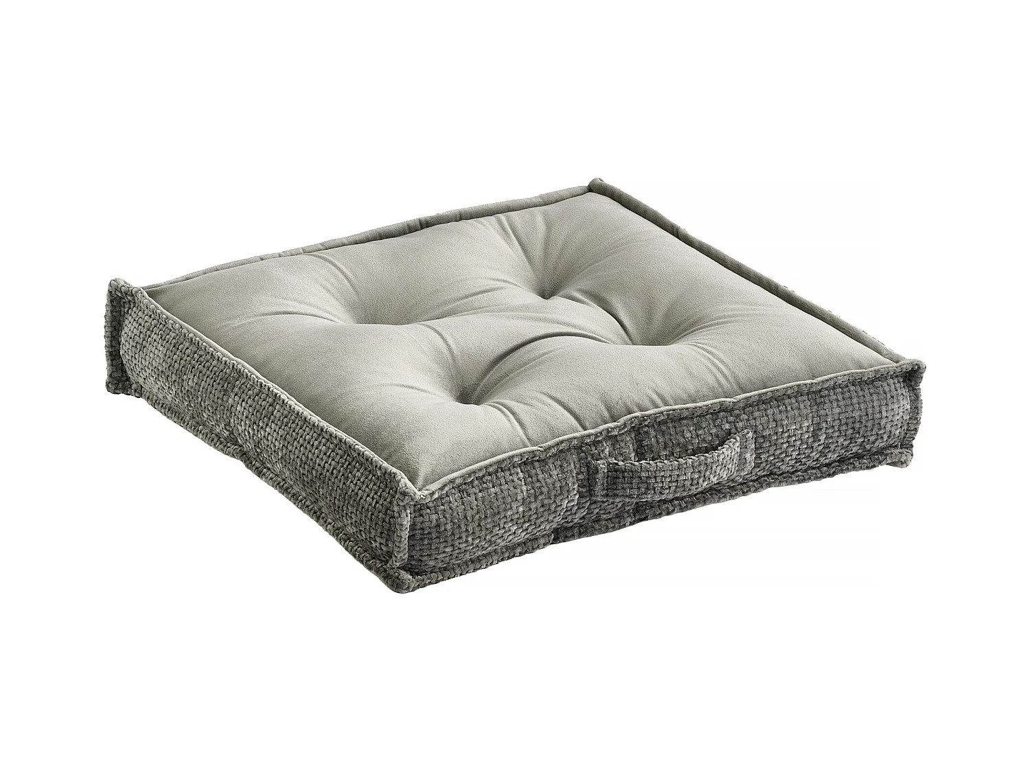 SIÈGE EN VELOURS Leila gris foncé 40 x 40