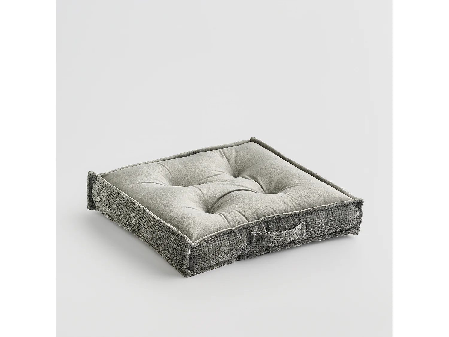 SIÈGE EN VELOURS Leila gris foncé 40 x 40