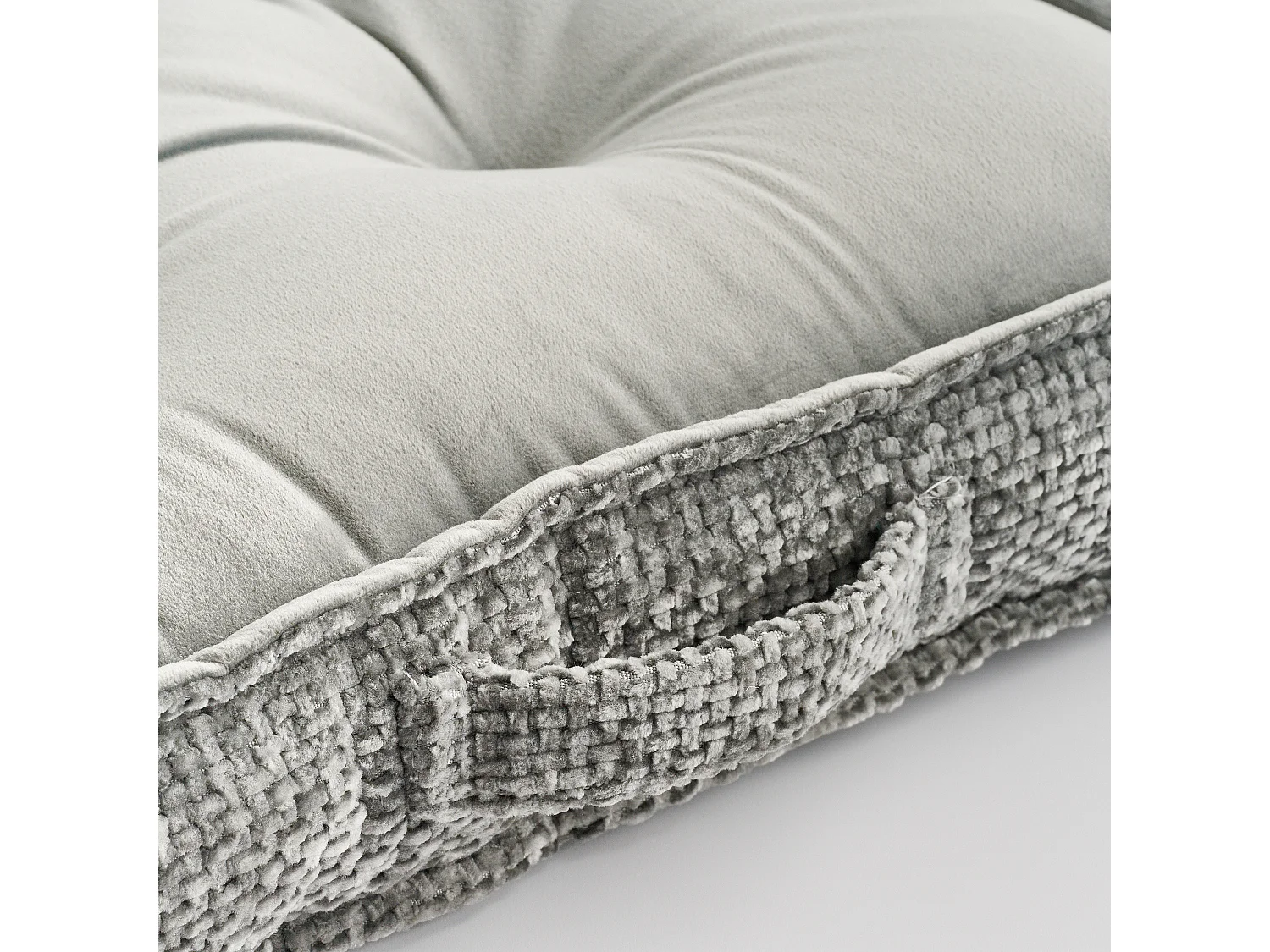 SIÈGE EN VELOURS Leila gris foncé 40 x 40