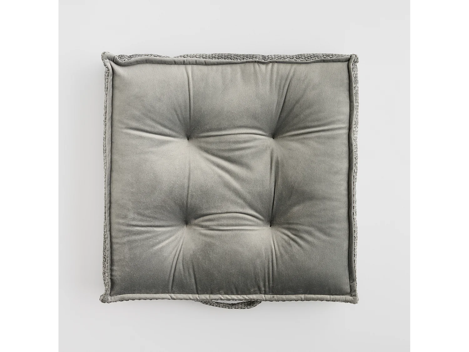 SIÈGE EN VELOURS Leila gris foncé 40 x 40