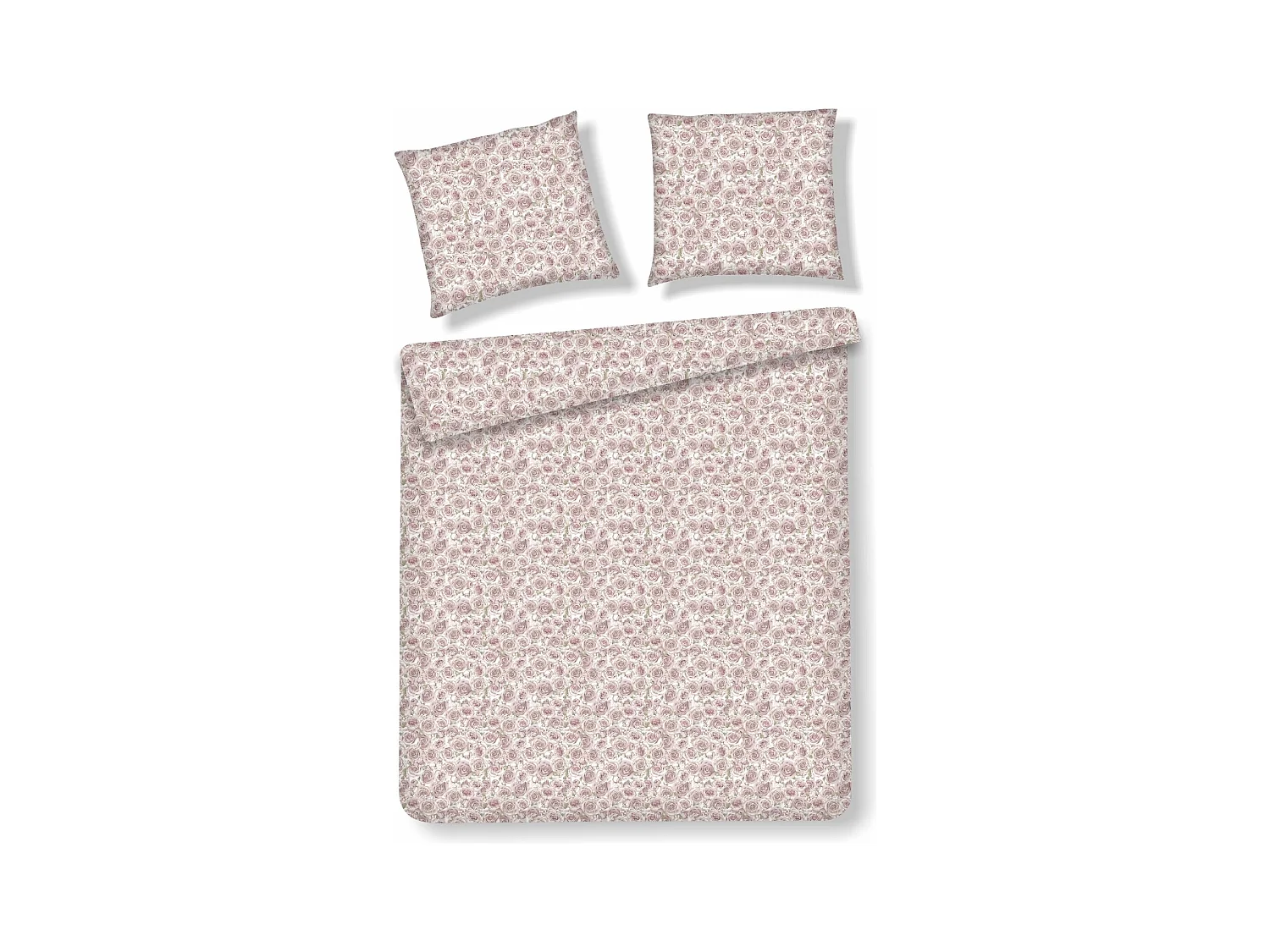 Parure de lit Rosalini, rose pâle, coton, 160 x 200