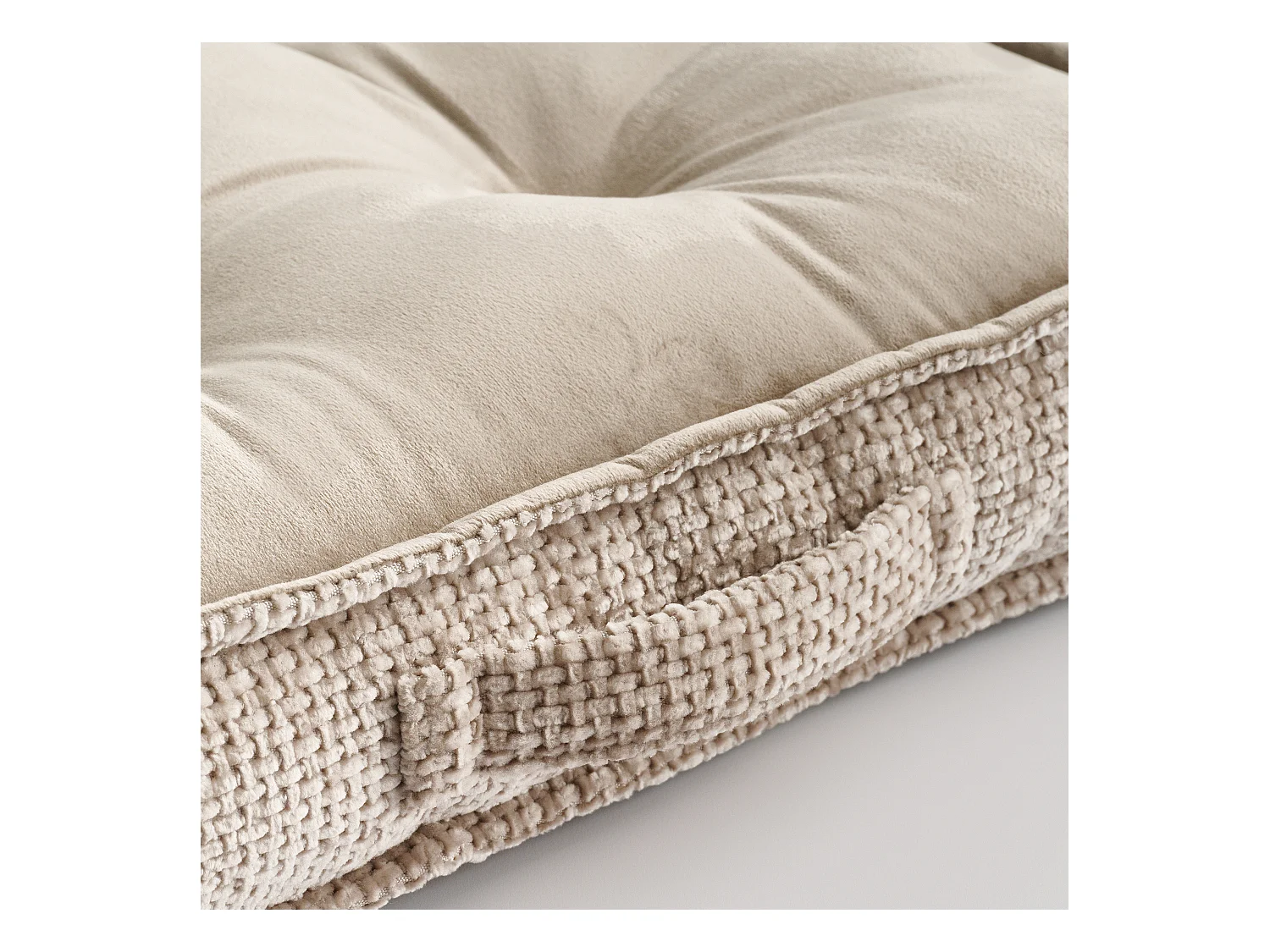 SIÈGE EN VELOURS Leila Beige Clair 7 x 40 x 40