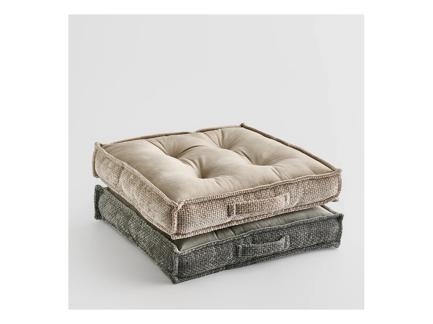 SIÈGE EN VELOURS Leila Beige Clair 7 x 40 x 40