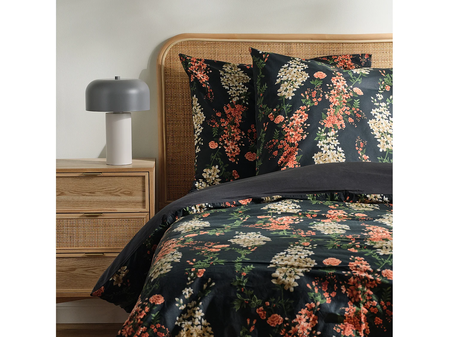 Parure de lit Androma Noir Coton 200x220