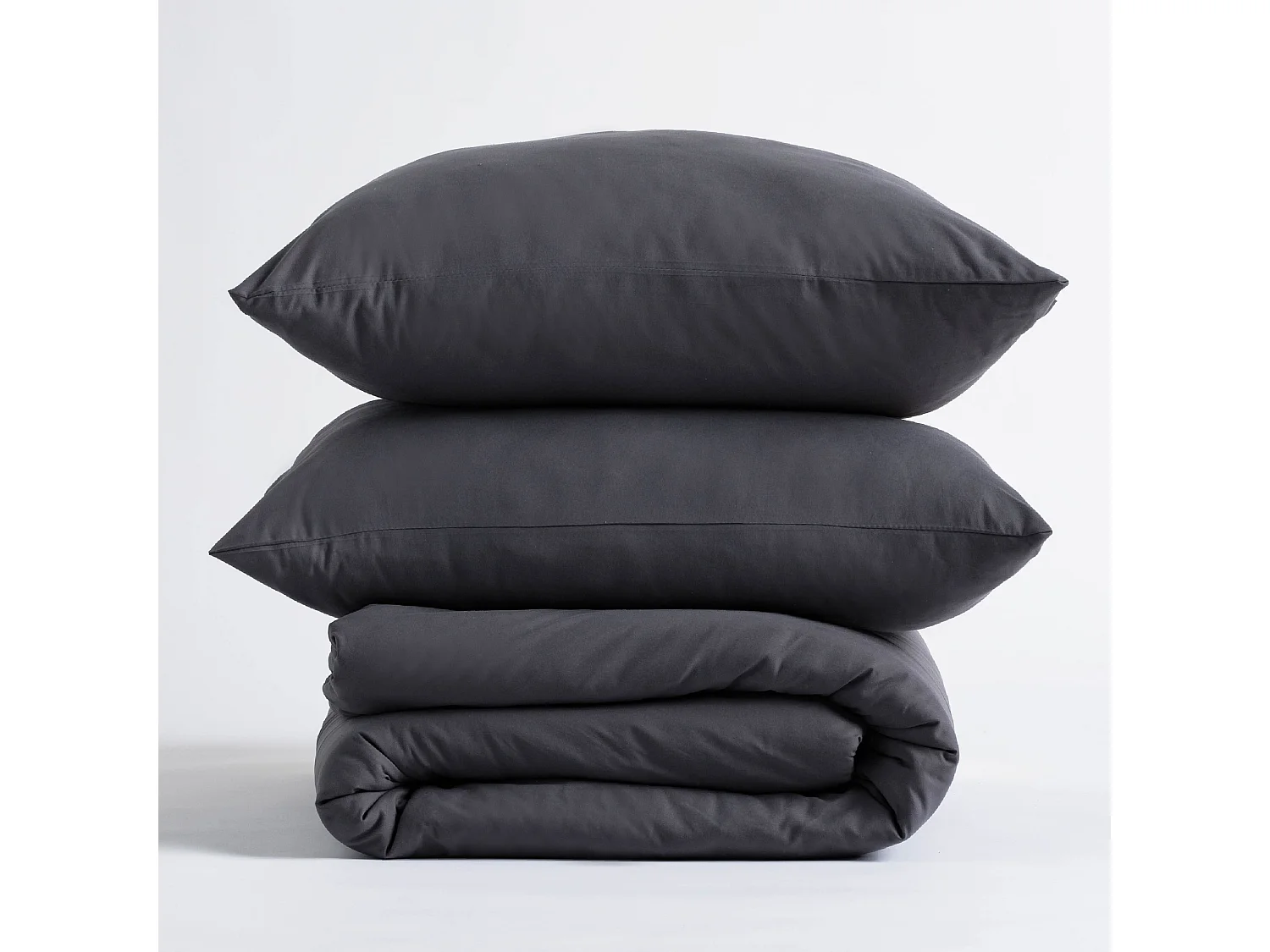 Mikrofaser-Bettwäsche Micros Dunkelgrau 200x220