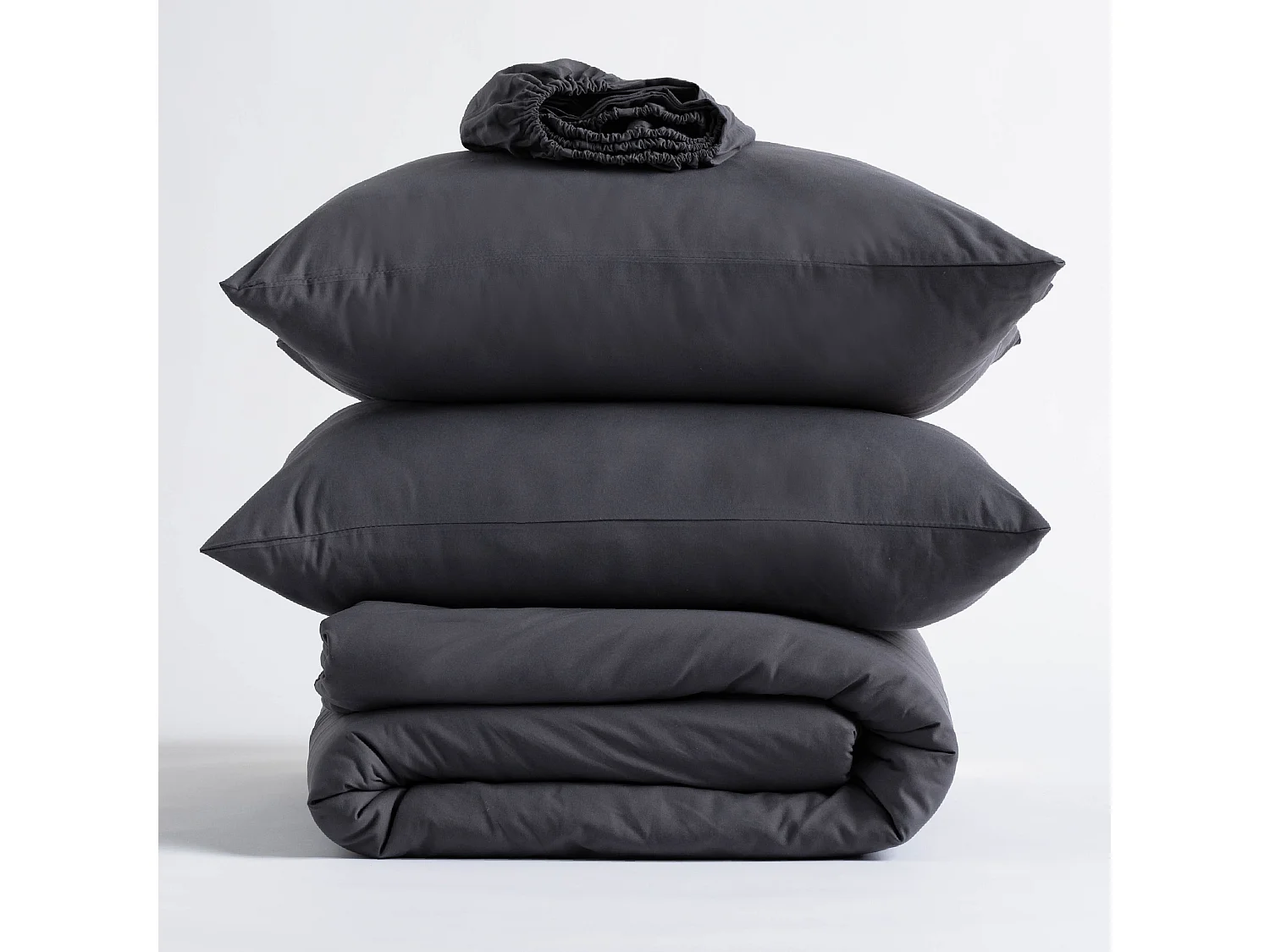 Mikrofaser-Bettwäsche Micros Dunkelgrau 200x220