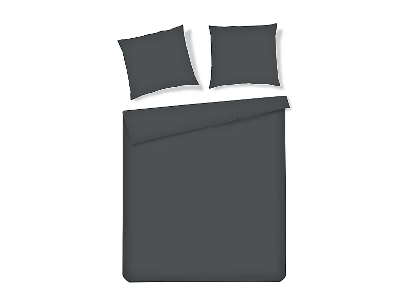 Mikrofaser-Bettwäsche Micros Dunkelgrau 200x220