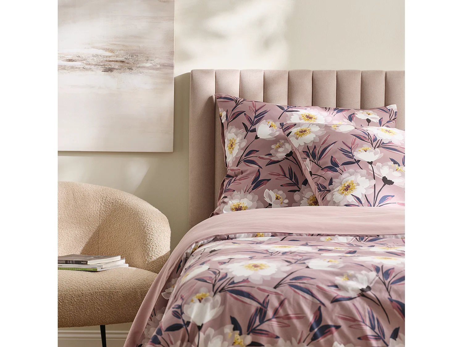 Parure de lit Perno Rose Foncé Microfibre 200x220