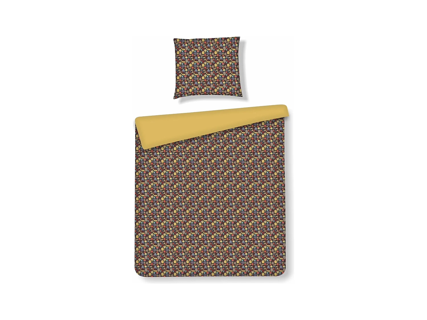 Parure de lit Skautumn Brun Foncé Coton 140x200