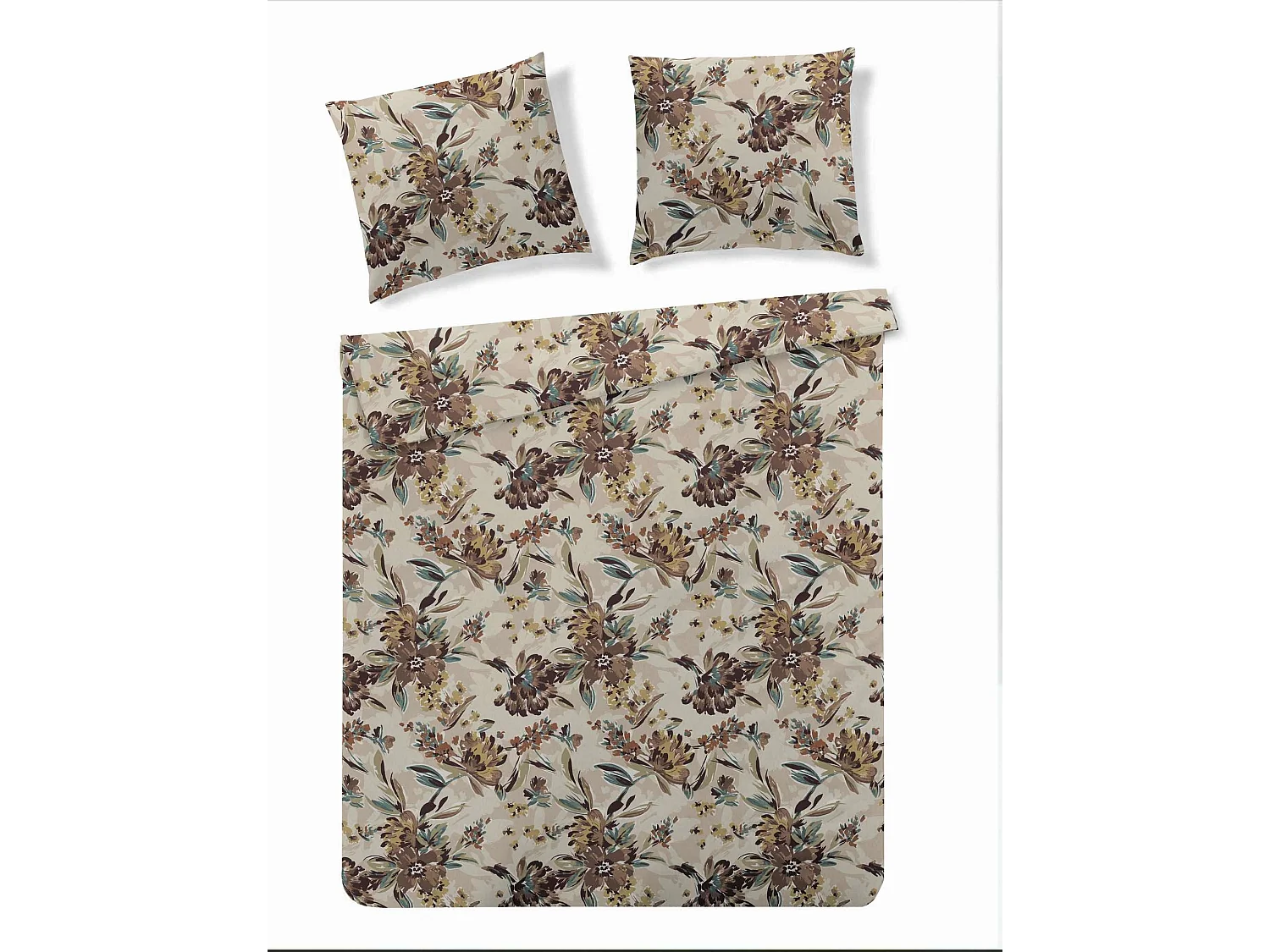 Parure de lit Belazio beige moyen microfibre 160 x 200