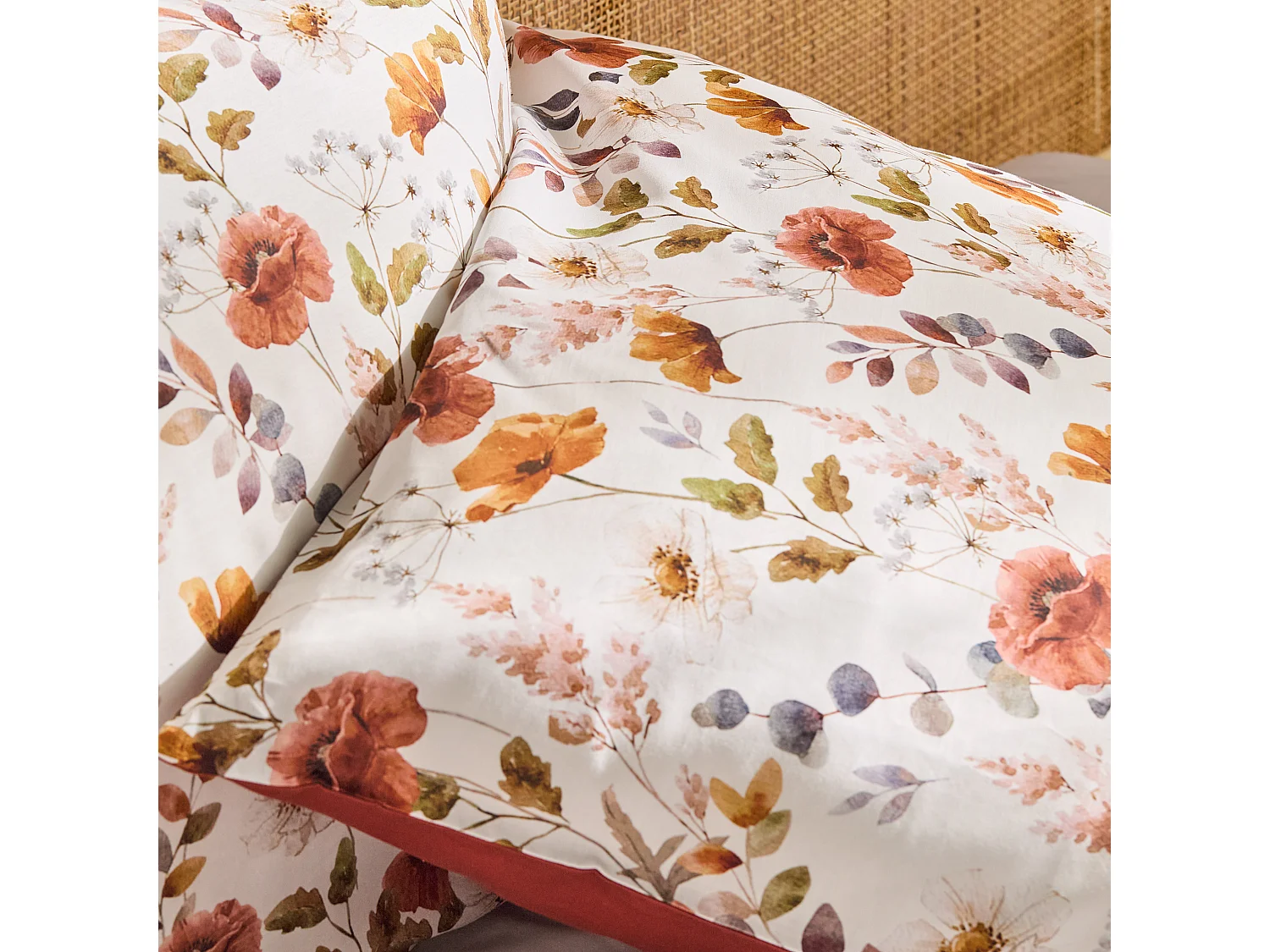 Parure de lit Lorea blanc satin de coton 160x200