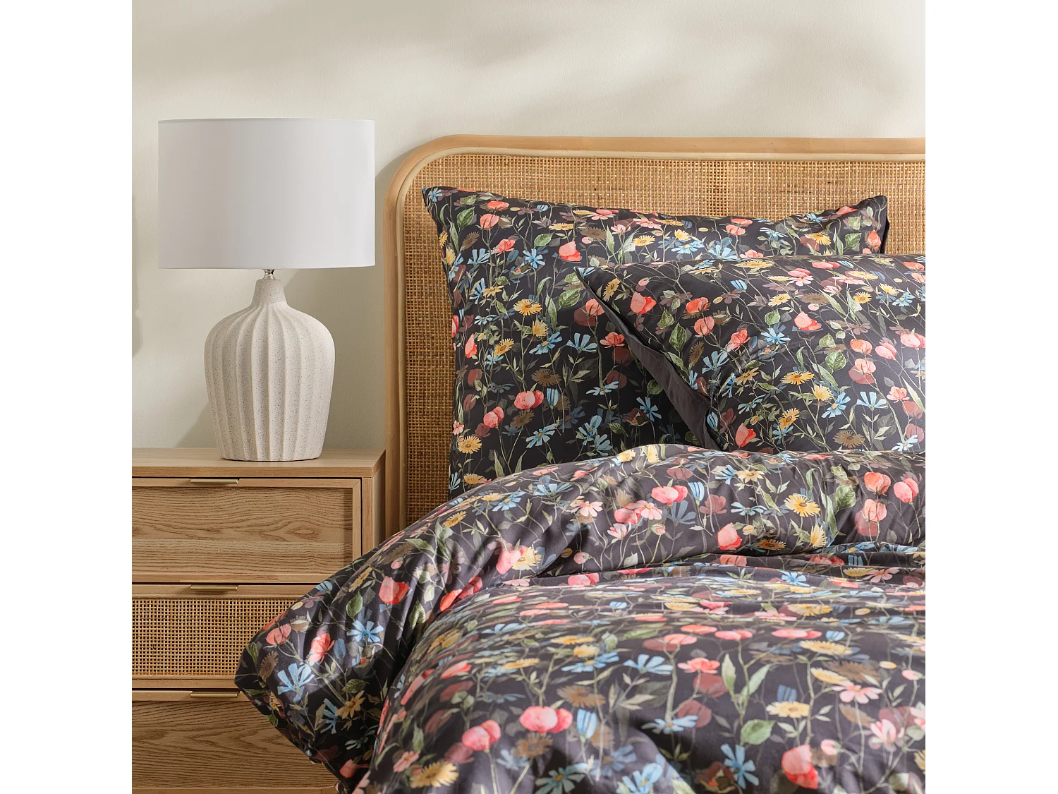 Parure de lit Rameriss noir moyen microfibre 200 x 220